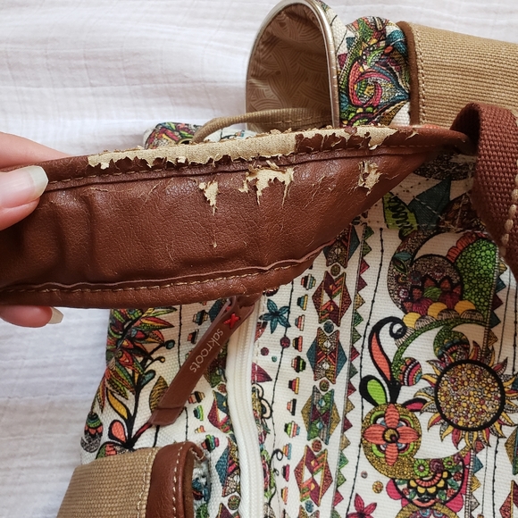 Sakroots Owl print Boho full size backpack - Picture 6 of 7